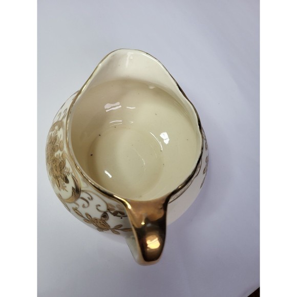 Antique Moriyama Mori Machi Creamer Hand Painted Floral Ivory Gold 1920s Japan - Picture 13 of 13